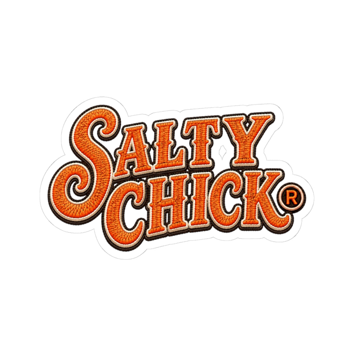 Salty Chick Orange Lettering Kiss-Cut Vinyl Sticker