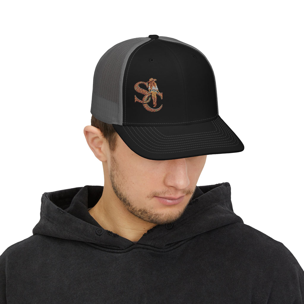 SC Cowgril Embroidered Trucker Snapback Hat-Salty Chick lettering