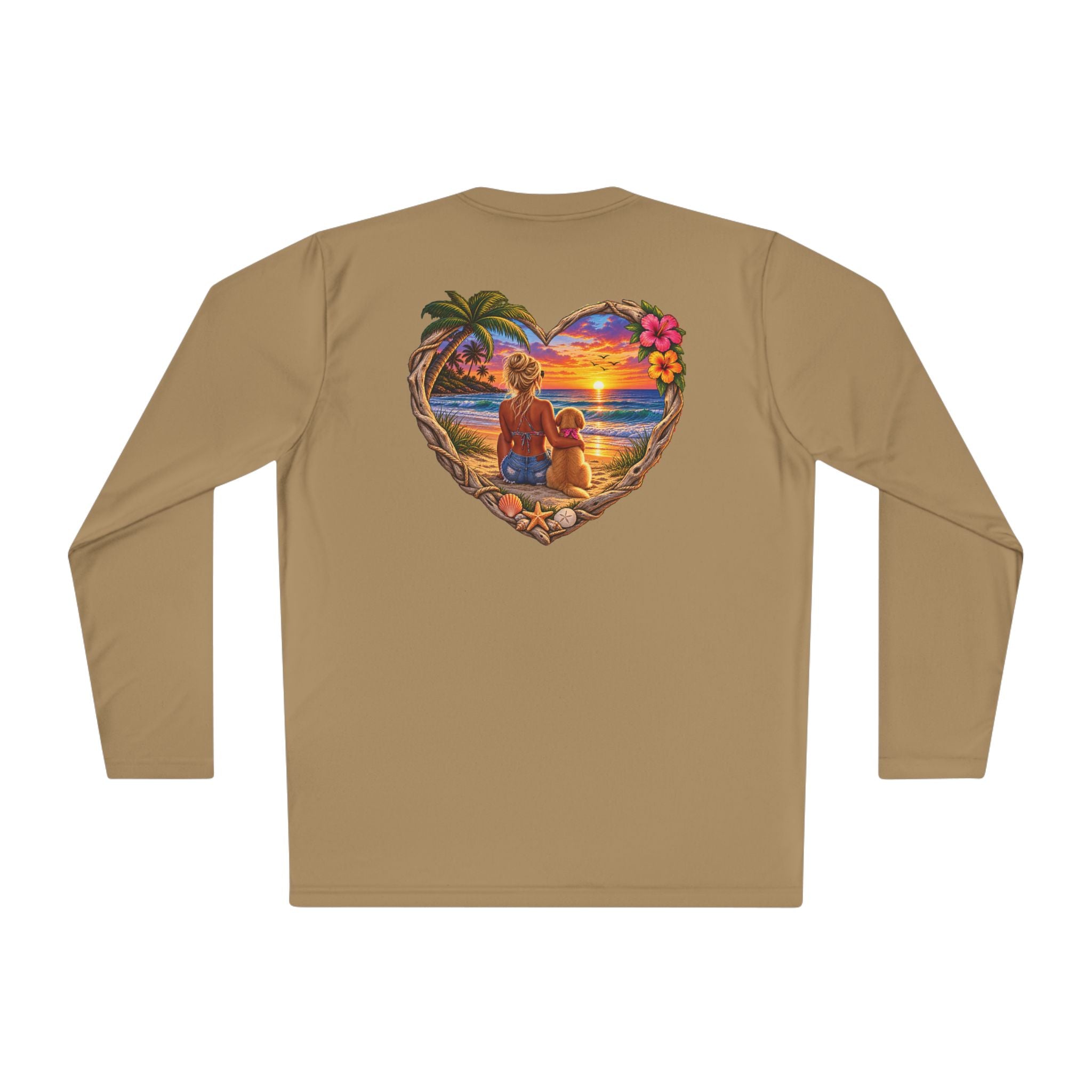 Female with pup Moisture Wicking Long Sleeve