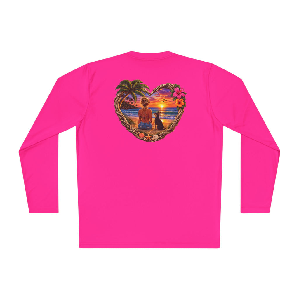 Female with tripod dog Moisture Wicking Long Sleeve