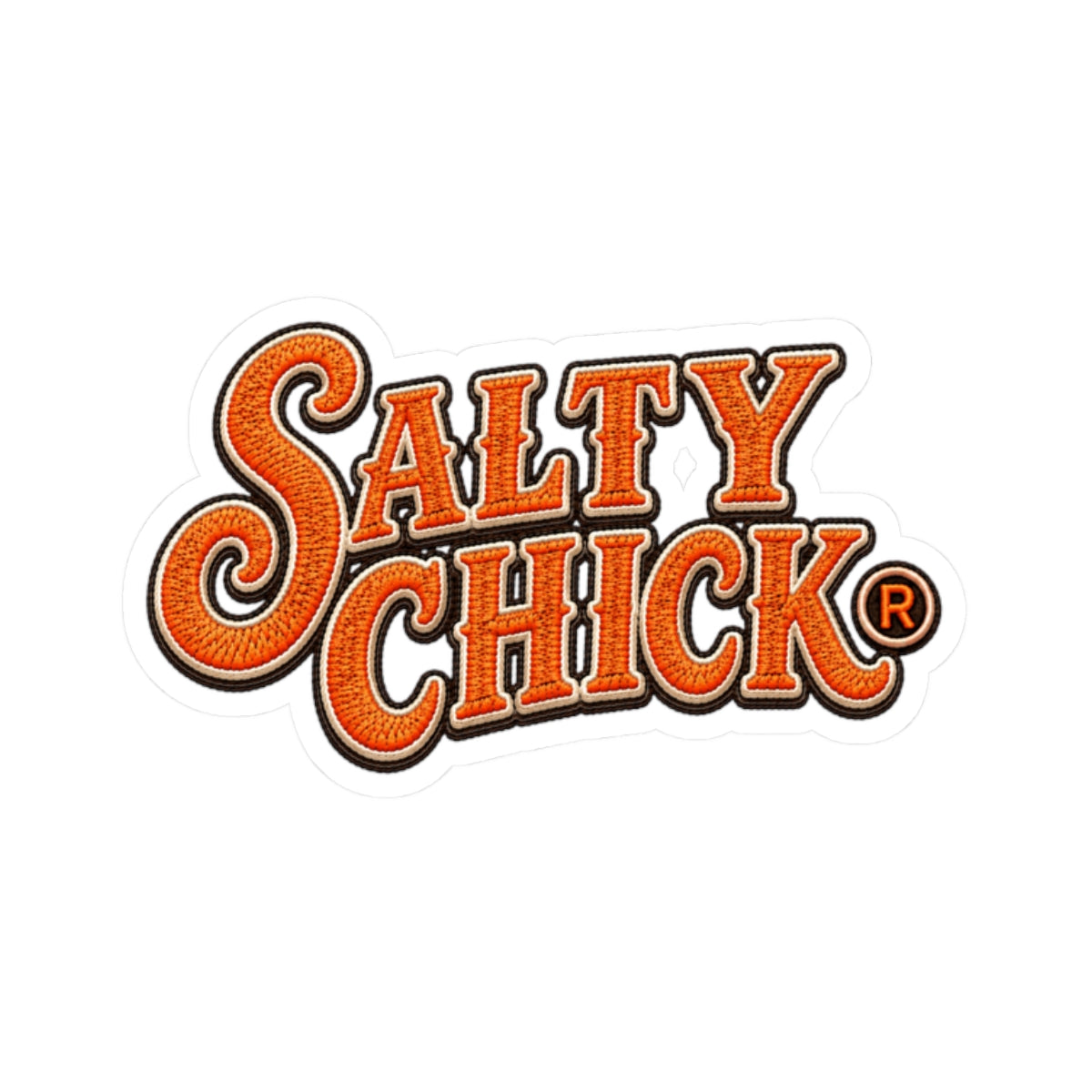 Salty Chick Orange Lettering Kiss-Cut Vinyl Sticker