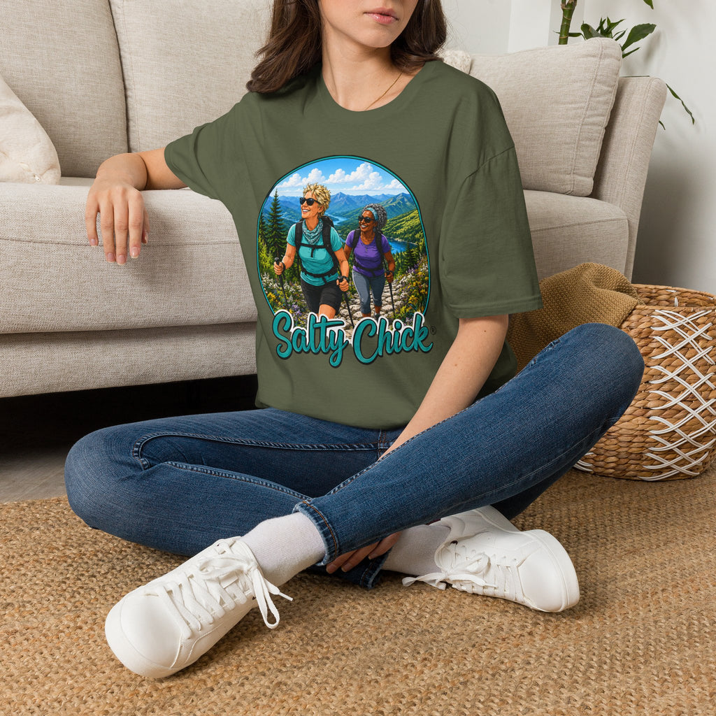 Salty Chick Summit Seeker Cotton Tee – Mountain Biking & Trails