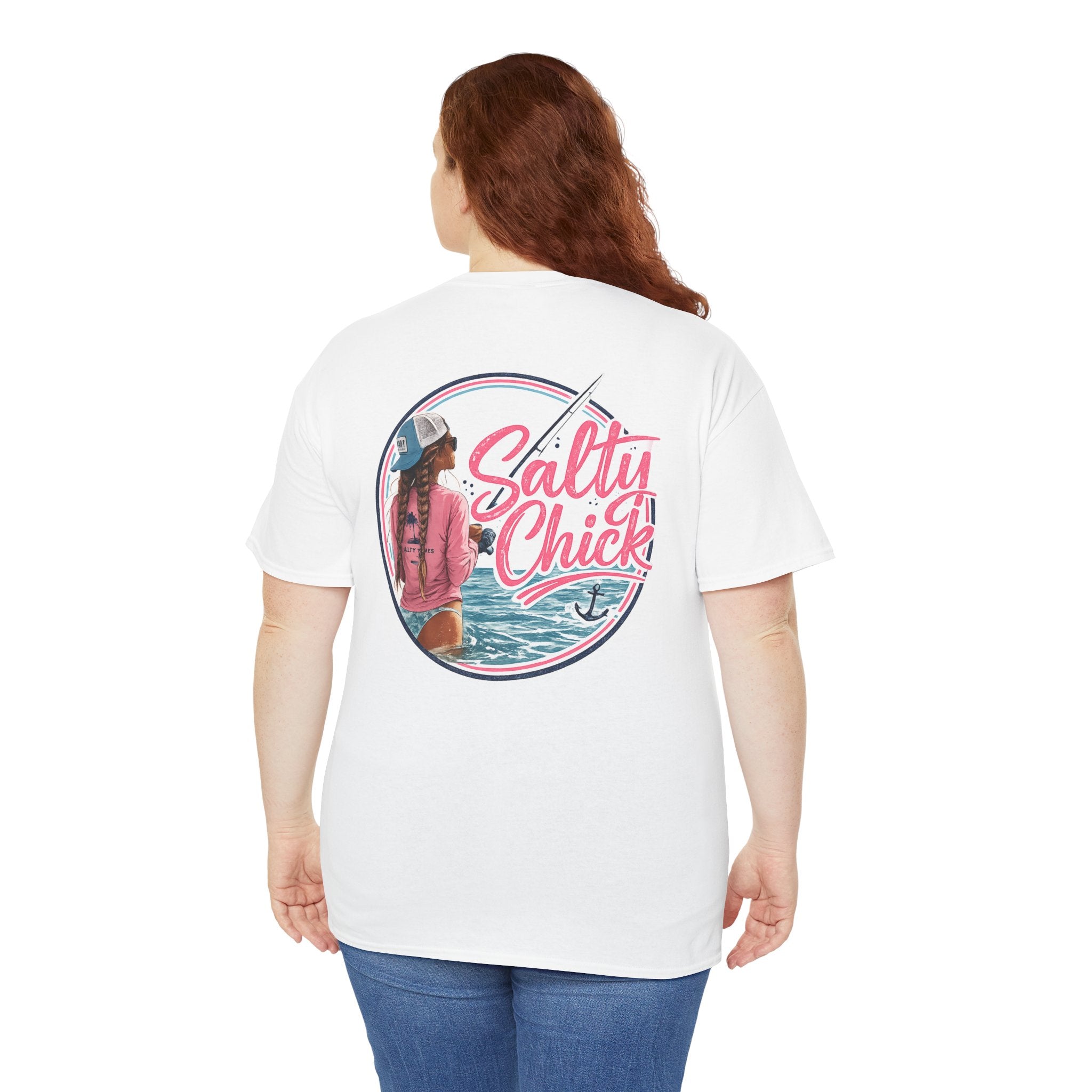Salty Chick Hooked & Happy Heavy Cotton Tee – Fishing