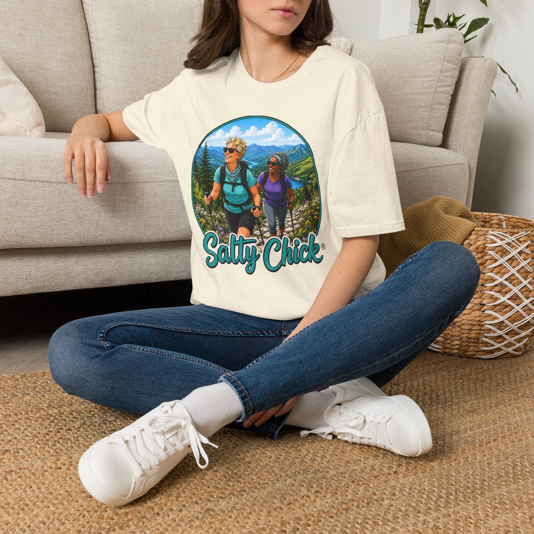 Salty Chick Summit Seeker Cotton Tee – Mountain Biking & Trails