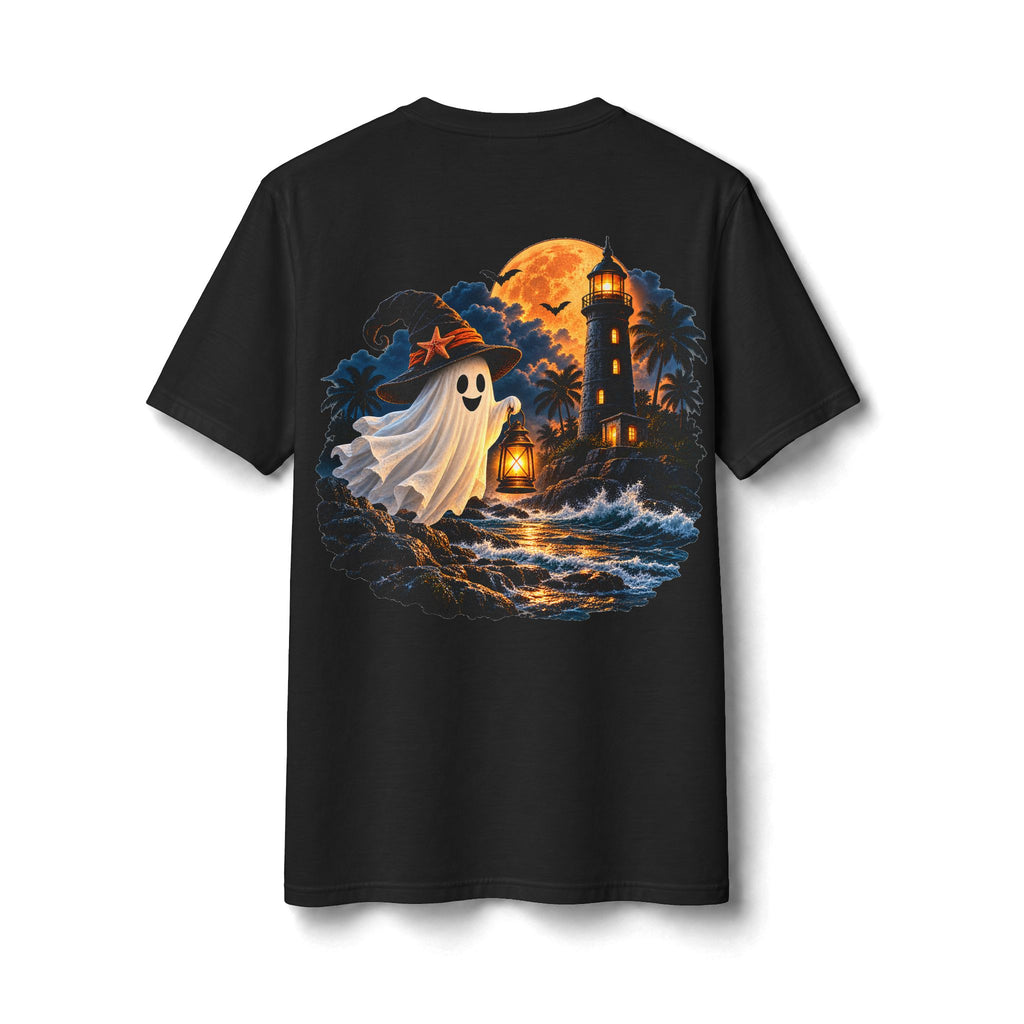 Moonlit Lighthouse Ghost Halloween Shirt