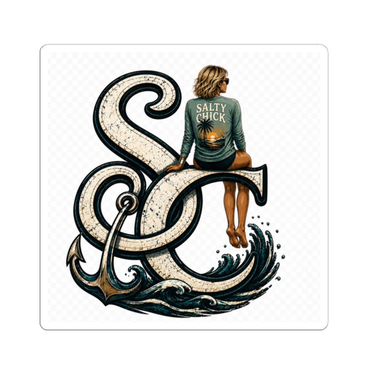 Salty Chick Blonde Kiss-Cut Vinyl Sticker