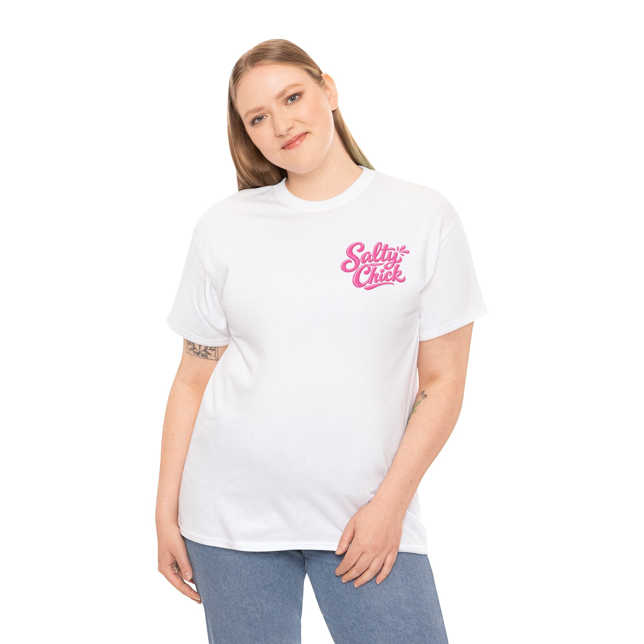 Salty Chick Hooked & Happy Heavy Cotton Tee – Fishing