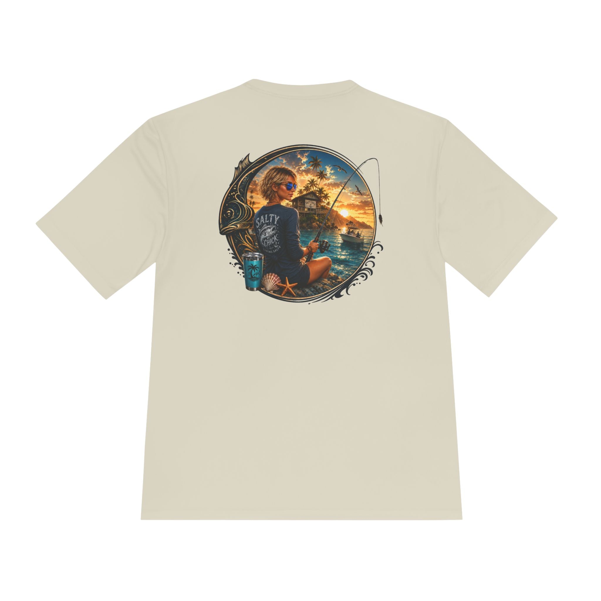 Salty Chick Hooked Moisture Wicking Tee – Fishing