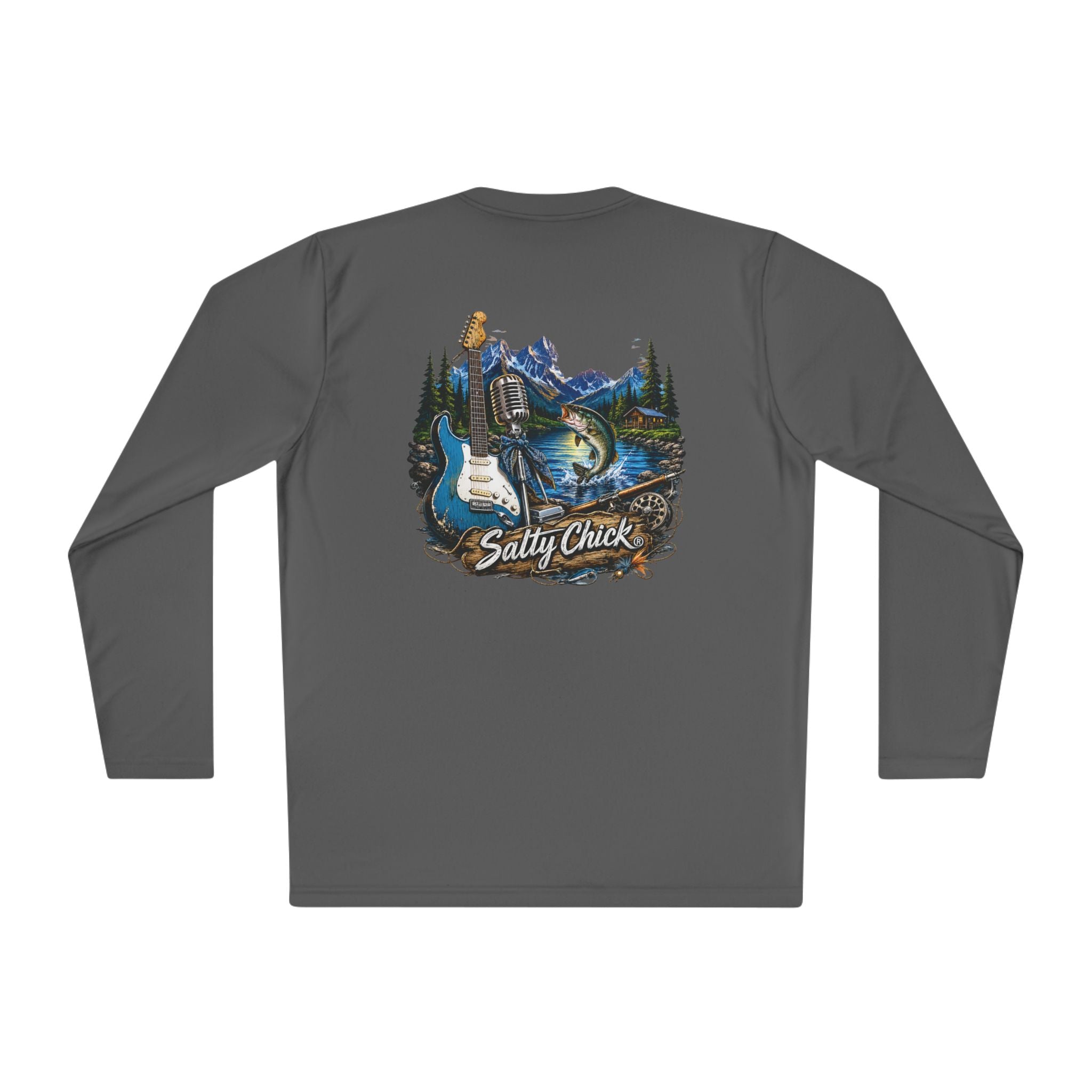 Salty Chick Guitar, Mic & Rod Long Sleeve – Fishing