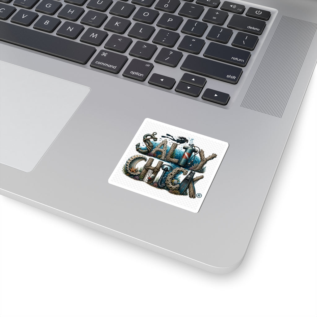 Salty Chick Diver Kiss-Cut Vinyl Sticker – Coastal Life