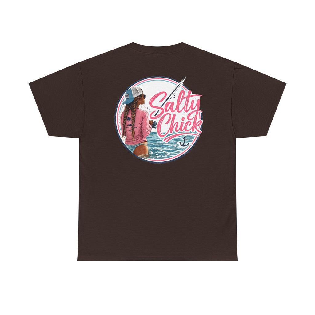 Salty Chick Hooked & Happy Heavy Cotton Tee – Fishing