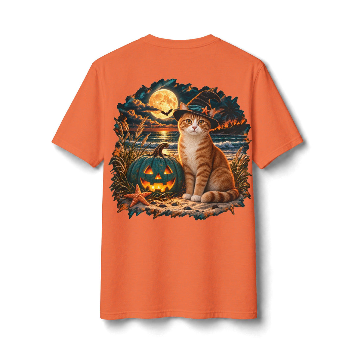 Moonlit Whiskers Coastal Halloween Tee