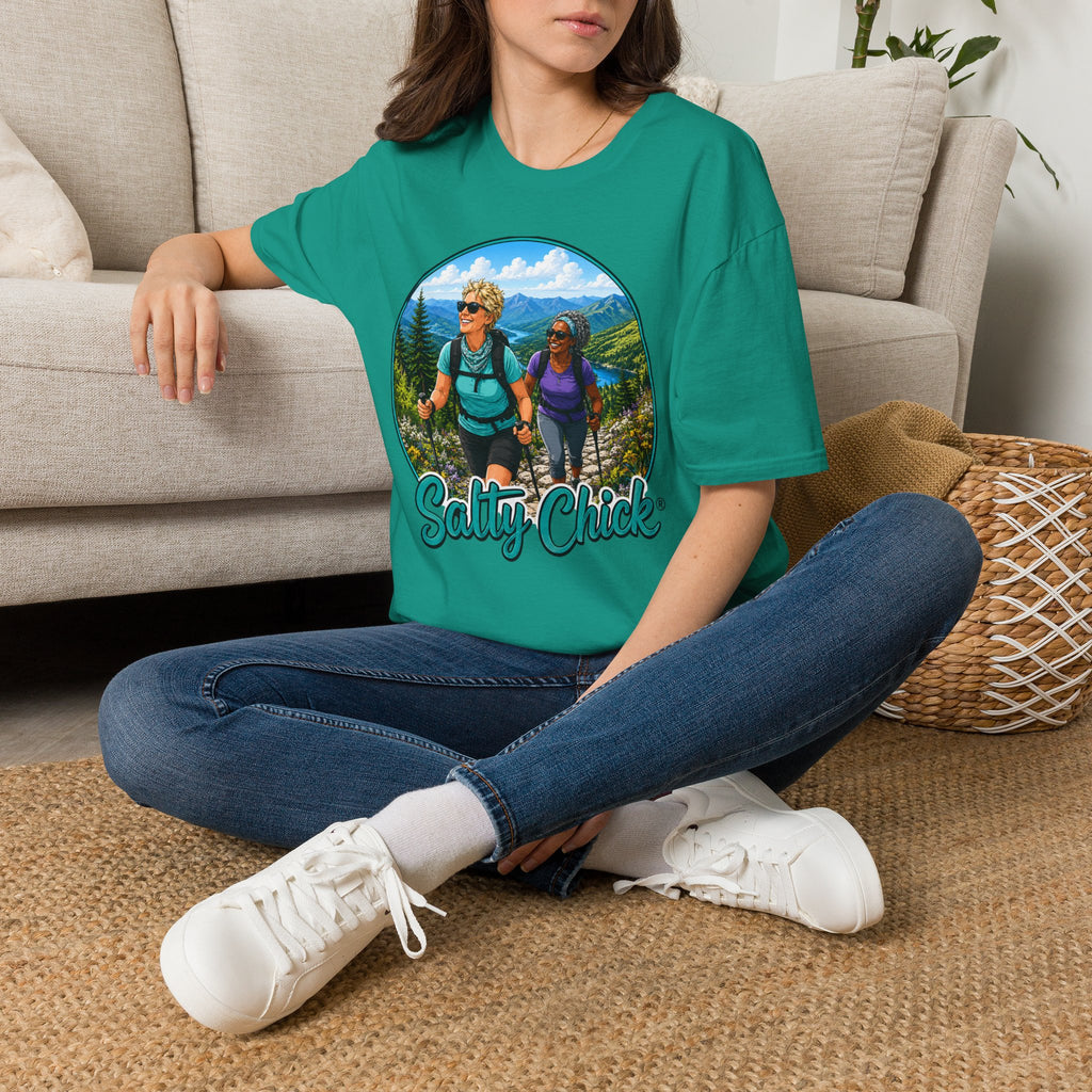 Salty Chick Summit Seeker Cotton Tee – Mountain Biking & Trails