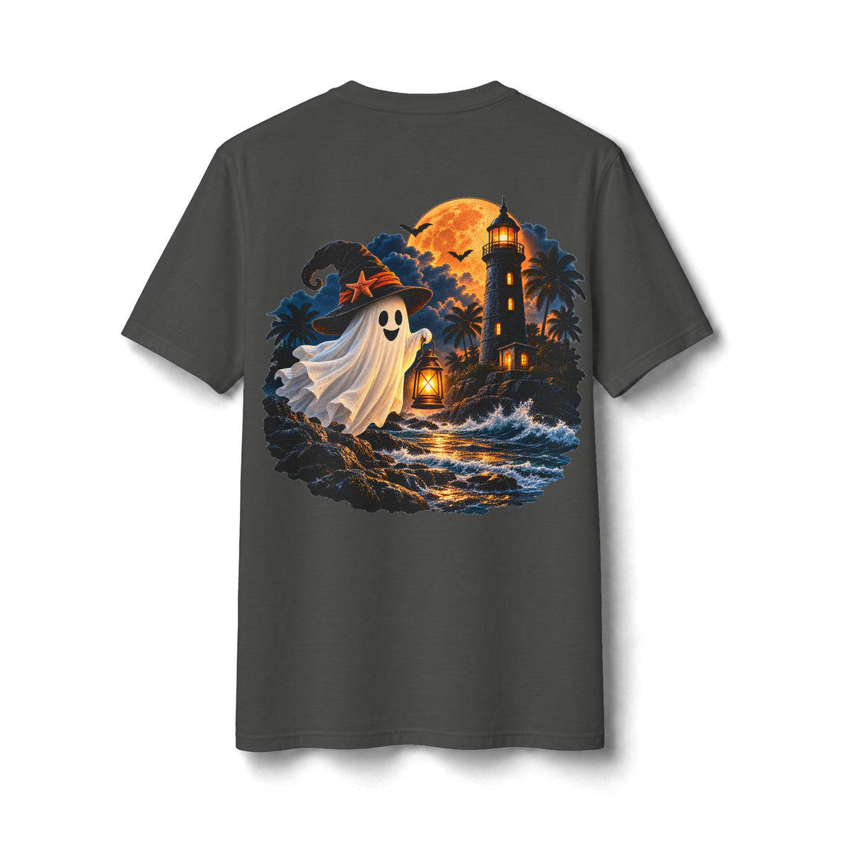 Moonlit Lighthouse Ghost Halloween Shirt