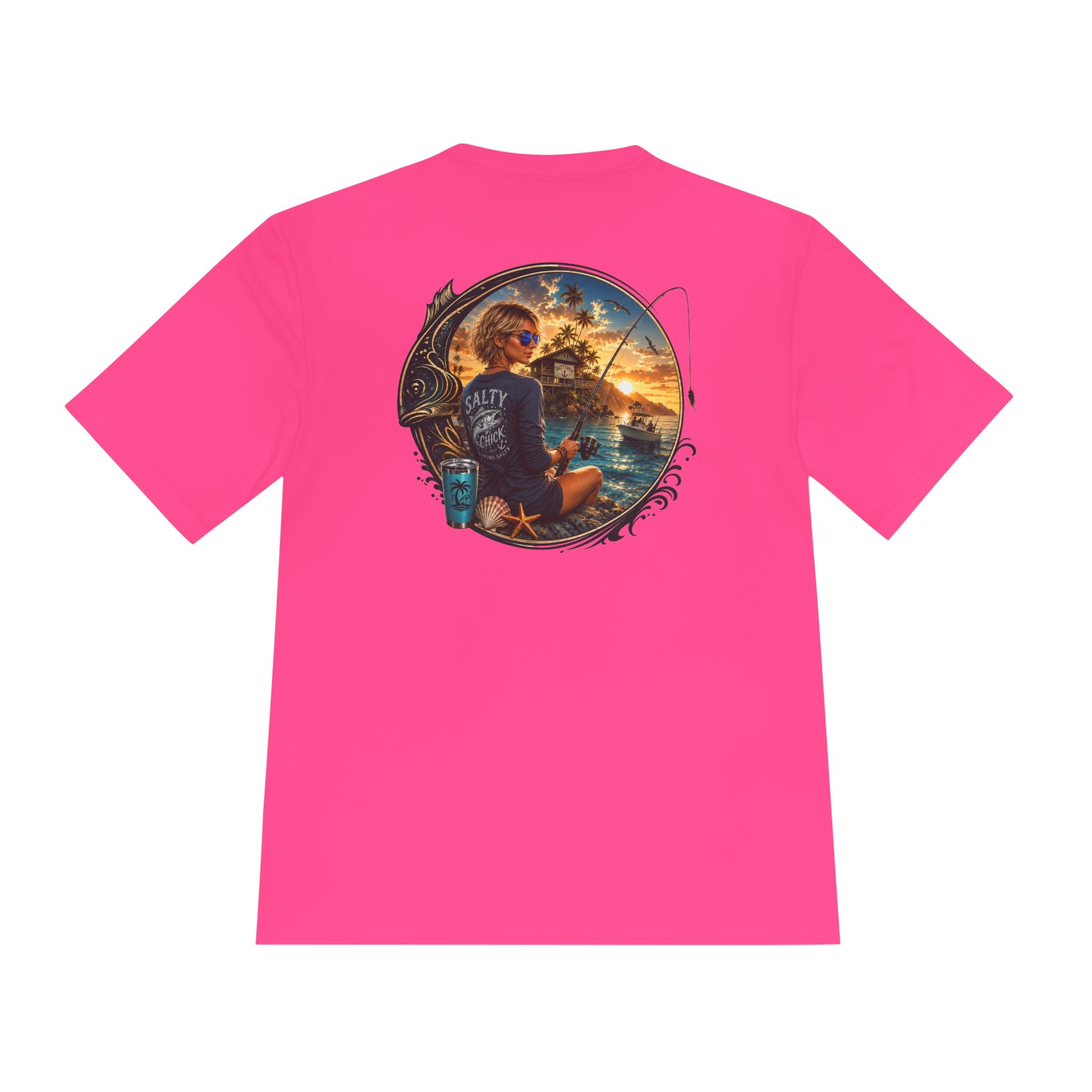 Salty Chick Hooked Moisture Wicking Tee – Fishing