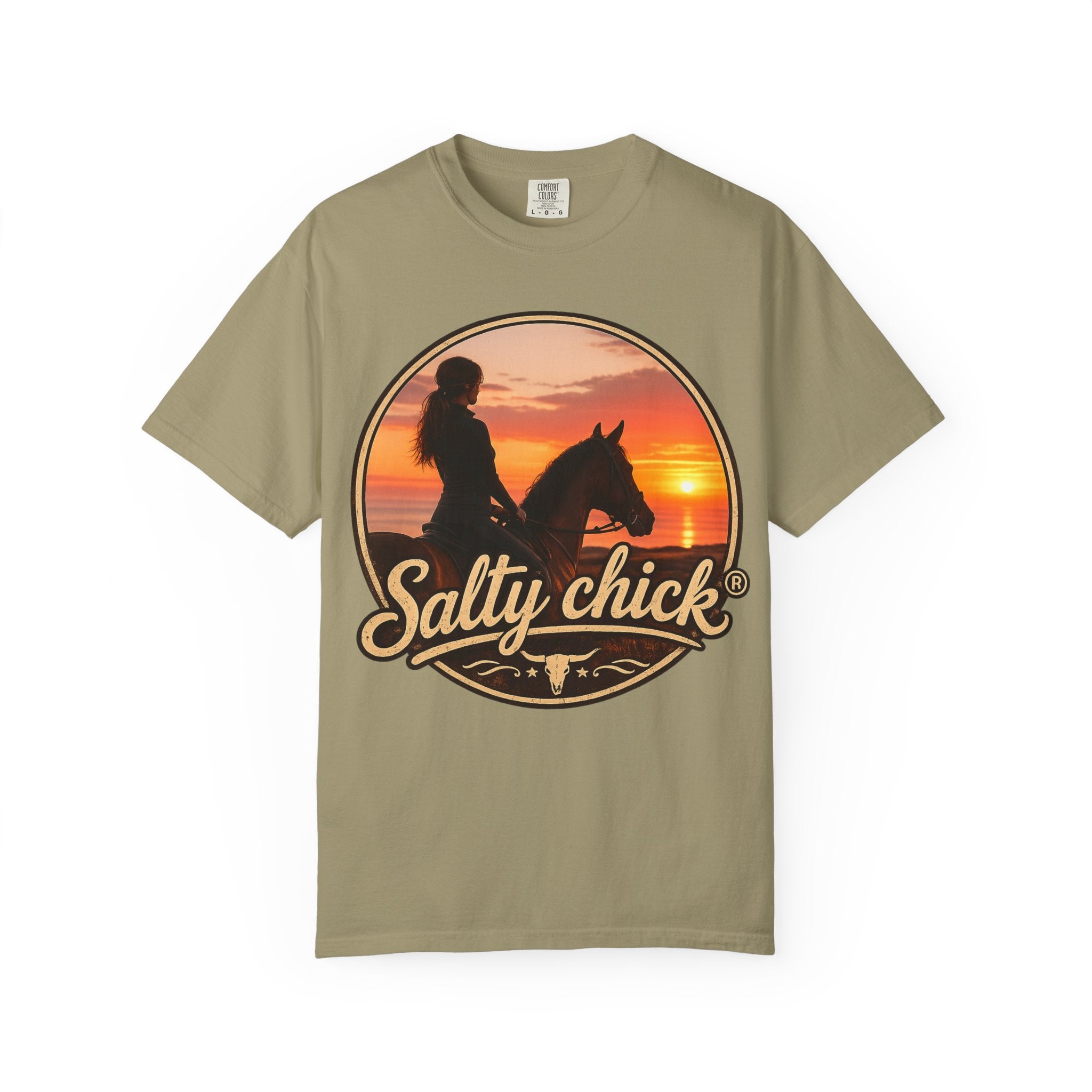 Salty Chick Sunset Ride Garment-Dyed Cotton Tee – Coastal Life