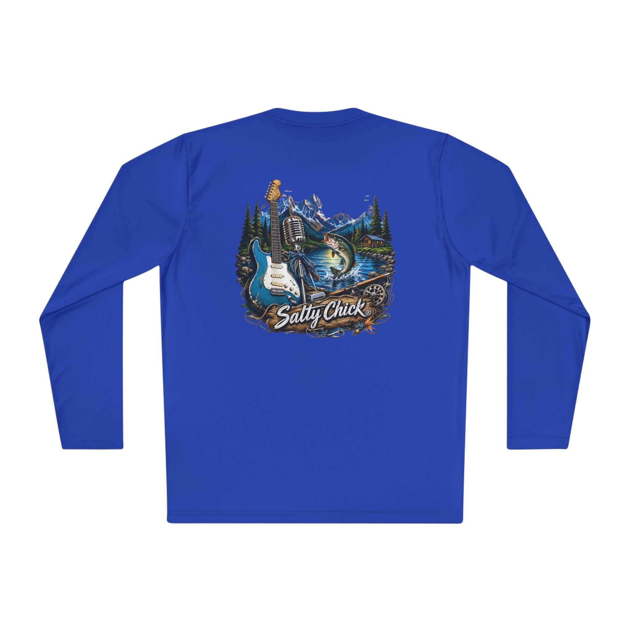 Salty Chick Guitar, Mic & Rod Long Sleeve – Fishing