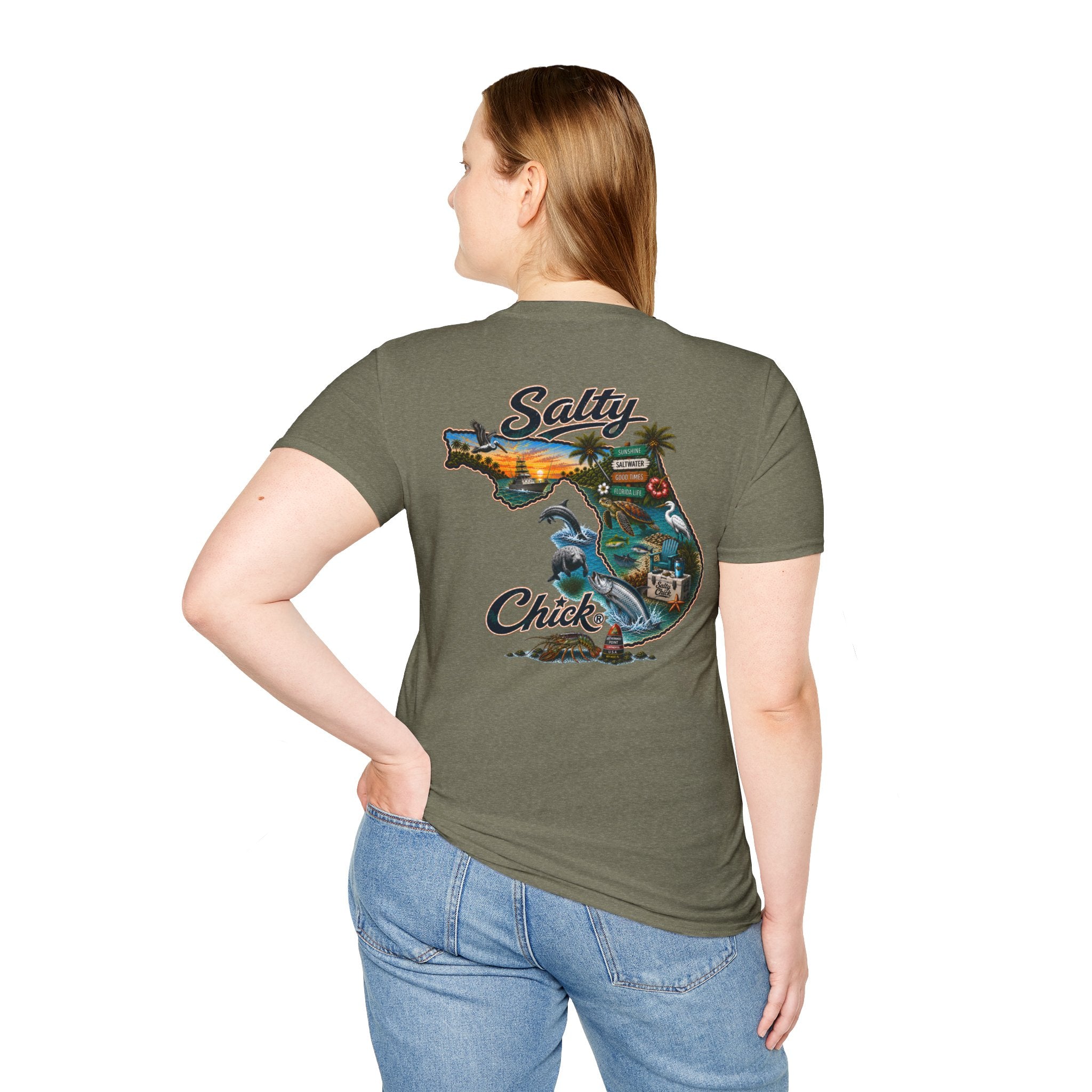 Salty Chick State of Florida Cotton Tee – Coastal Life