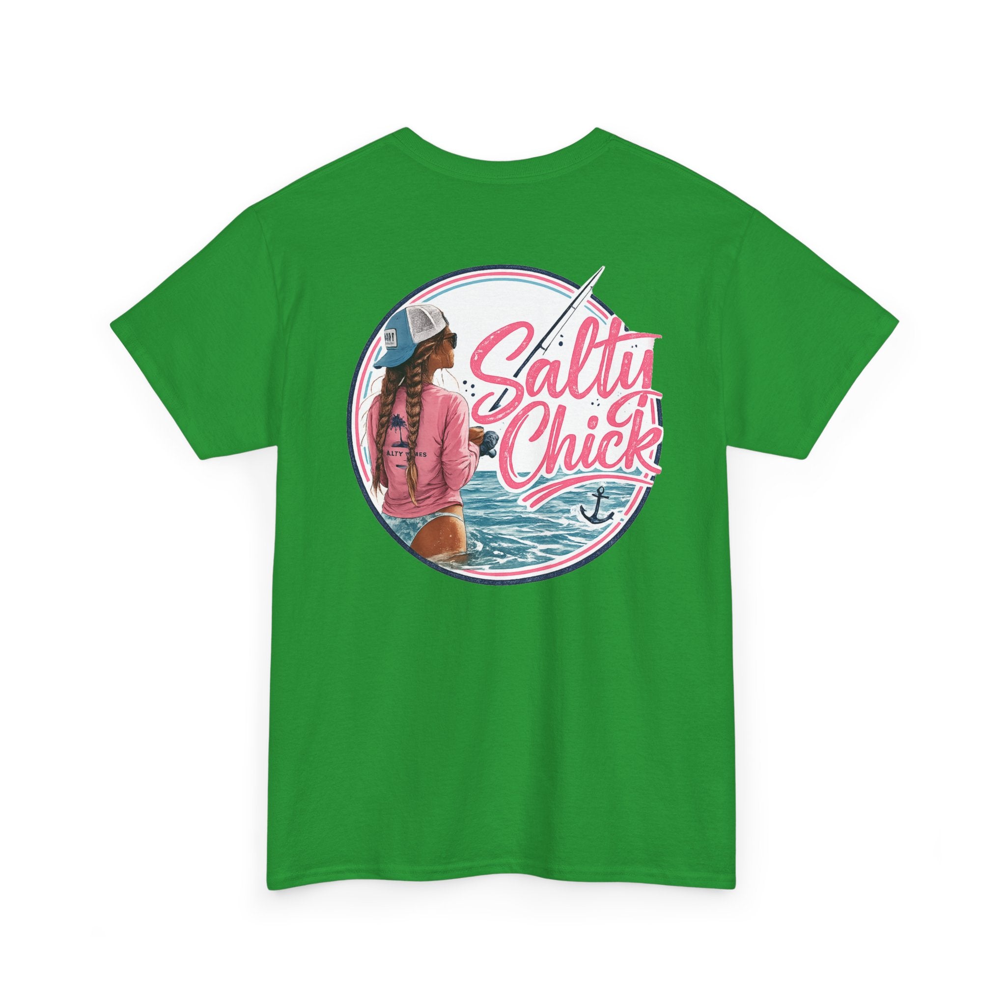 Salty Chick Hooked & Happy Heavy Cotton Tee – Fishing