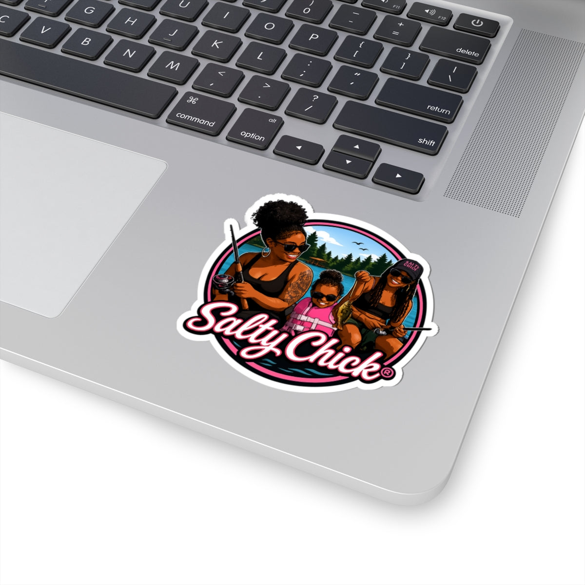 Salty Chick Mom & Child Fishing Kiss-Cut Vinyl Sticker