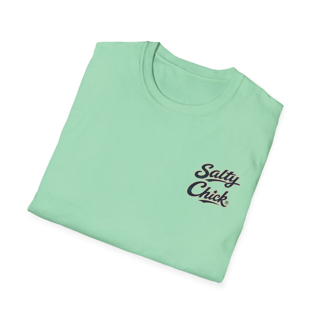 Salty Chick Beach Scene Cotton Tee – Coastal Life