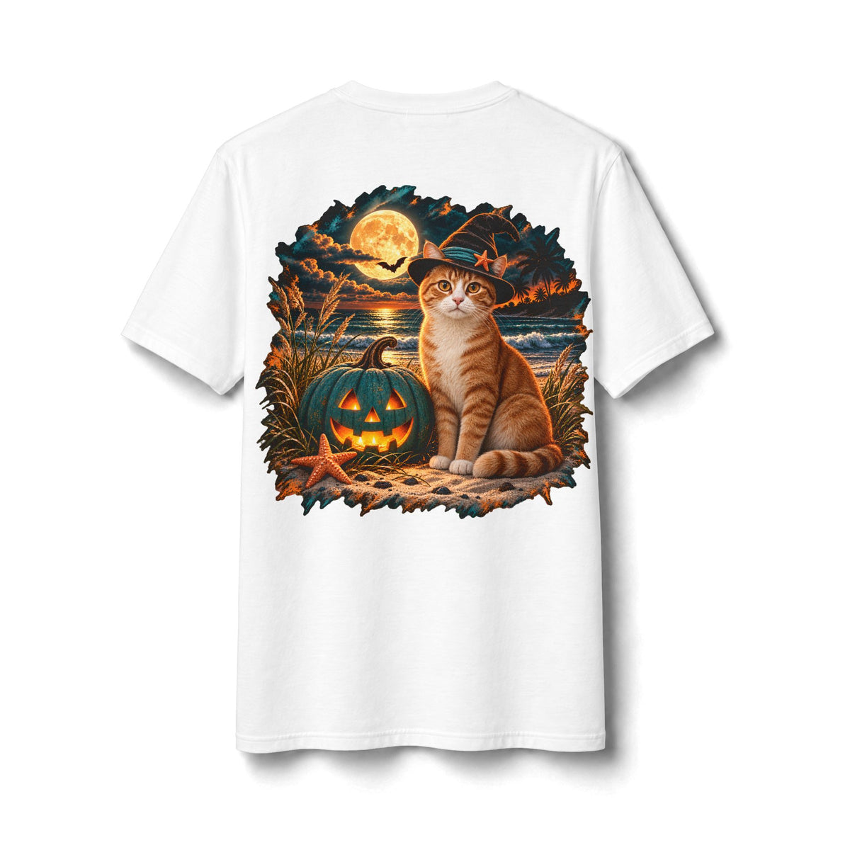 Moonlit Whiskers Coastal Halloween Tee