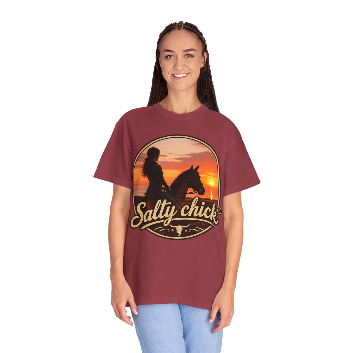 Salty Chick Sunset Ride Garment-Dyed Cotton Tee – Coastal Life