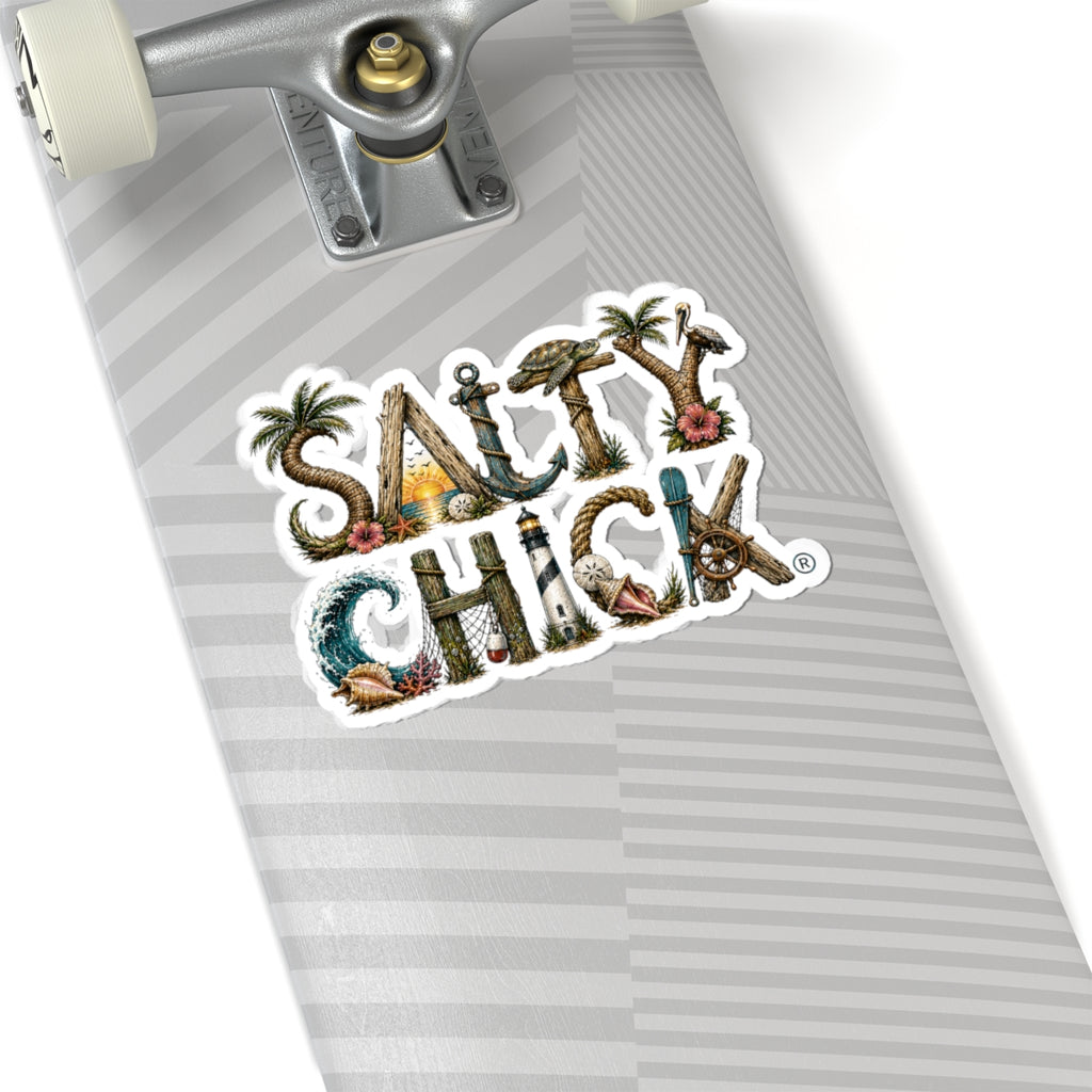 Salty Chick Unique Lettering Kiss-Cut Vinyl Sticker