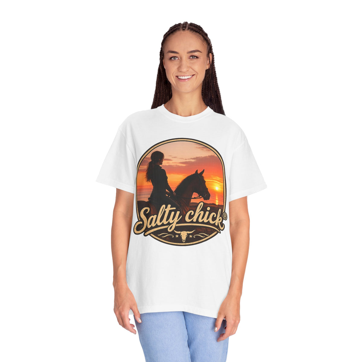 Salty Chick Sunset Ride Garment-Dyed Cotton Tee – Coastal Life