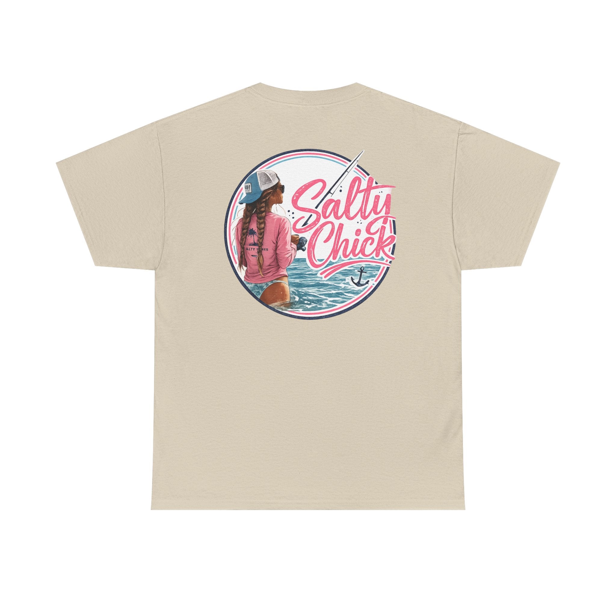 Salty Chick Hooked & Happy Heavy Cotton Tee – Fishing
