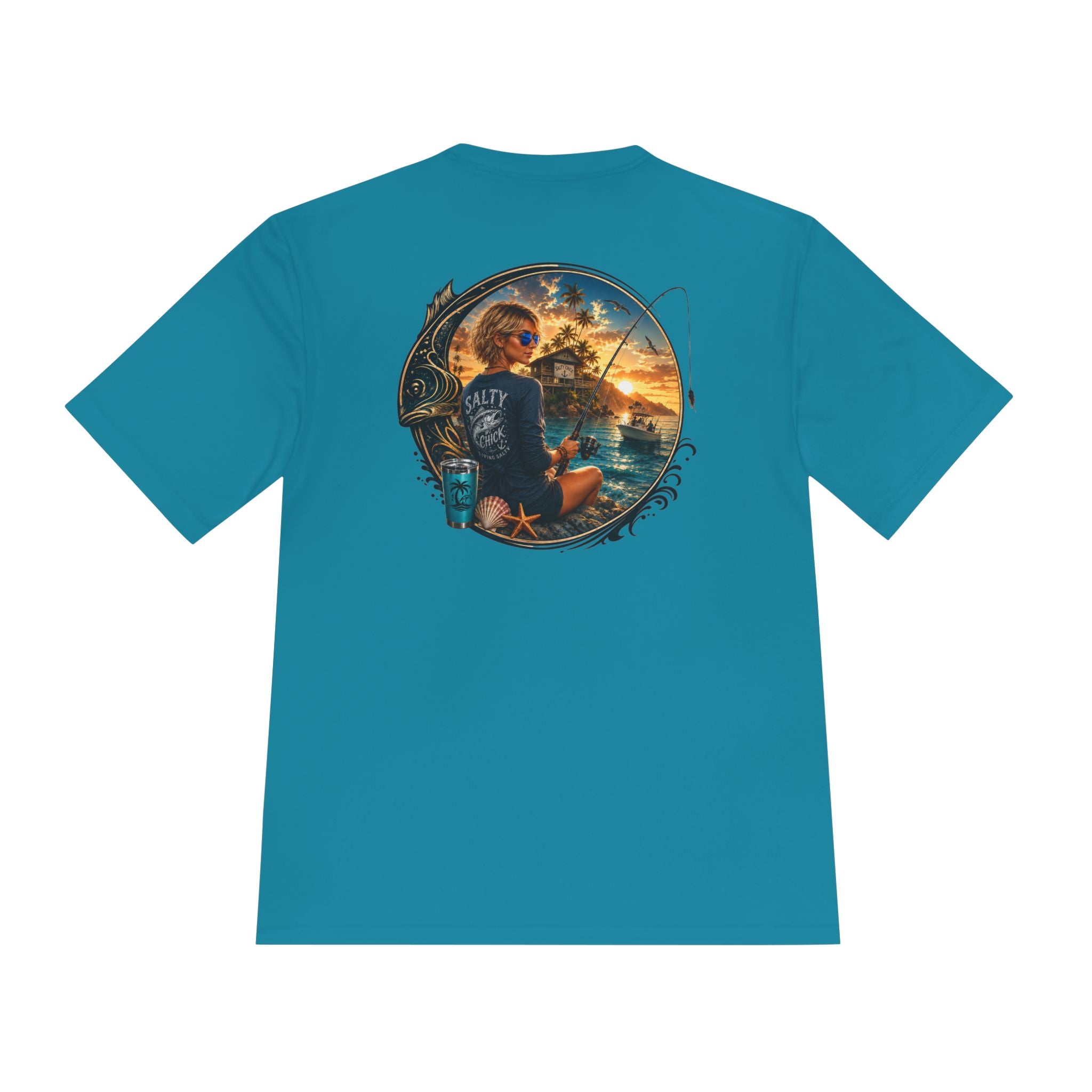 Salty Chick Hooked Moisture Wicking Tee – Fishing
