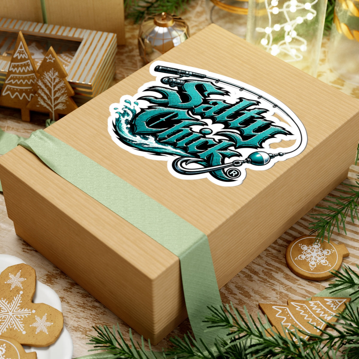 Salty Chick Fishing Rod Kiss-Cut Vinyl Sticker