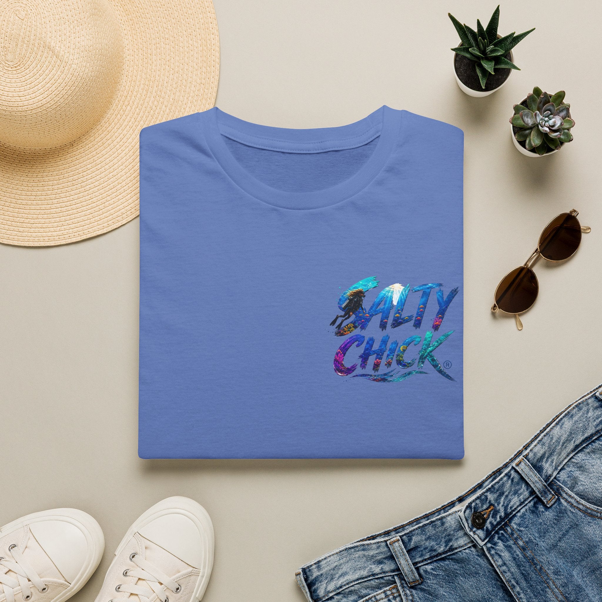 Salty Chick Diver Down Cotton Tee – Coastal Life