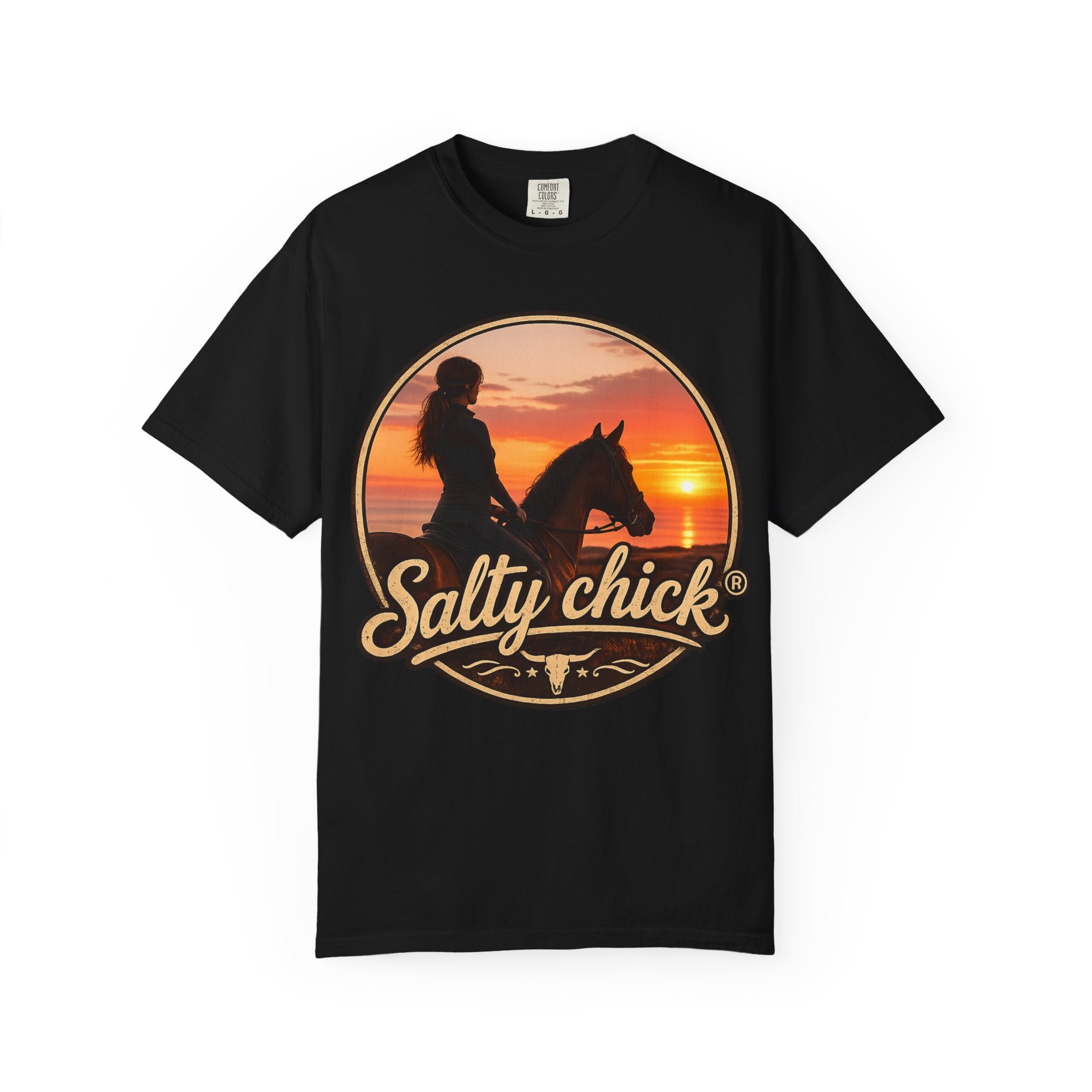 Salty Chick Sunset Ride Garment-Dyed Cotton Tee – Coastal Life