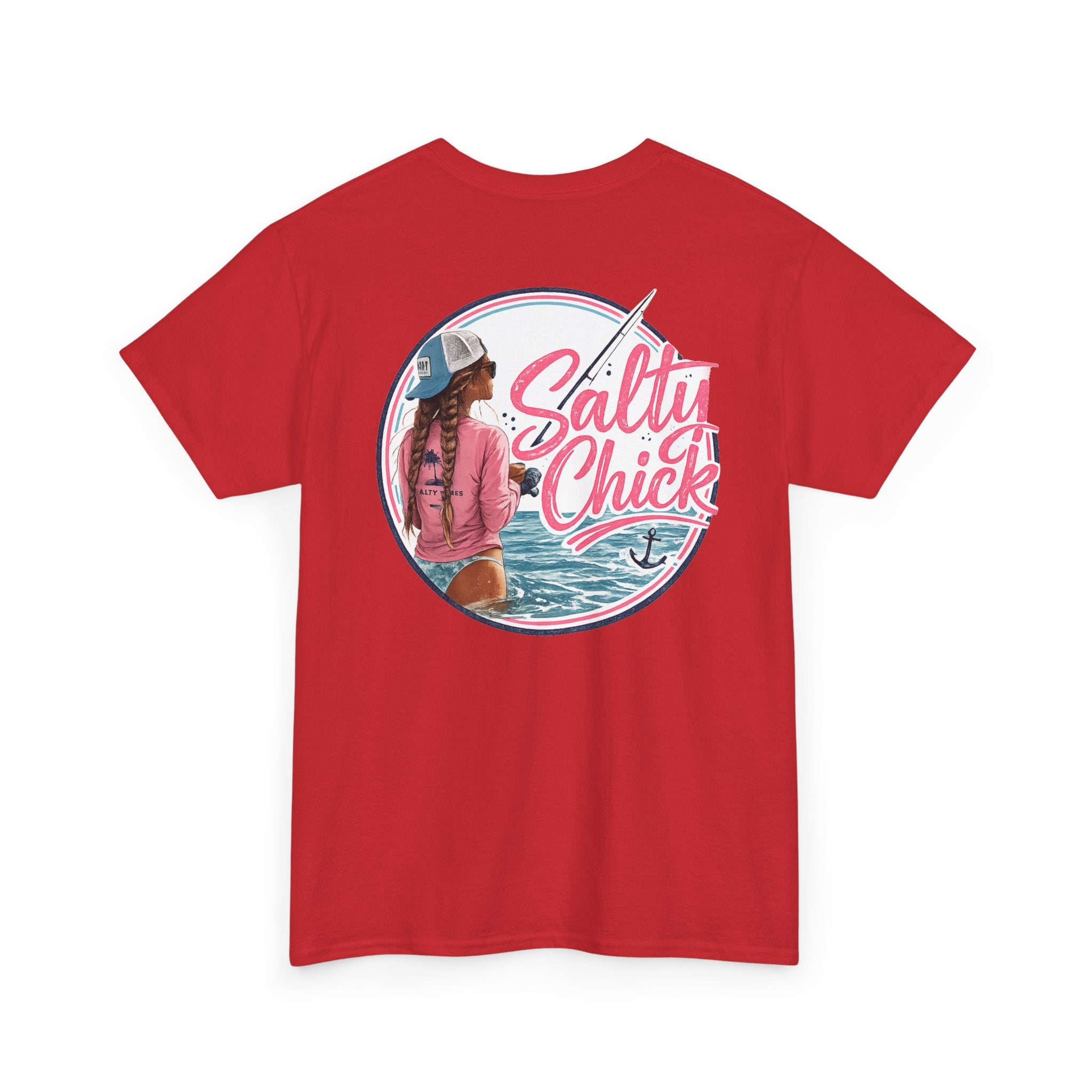 Salty Chick Hooked & Happy Heavy Cotton Tee – Fishing
