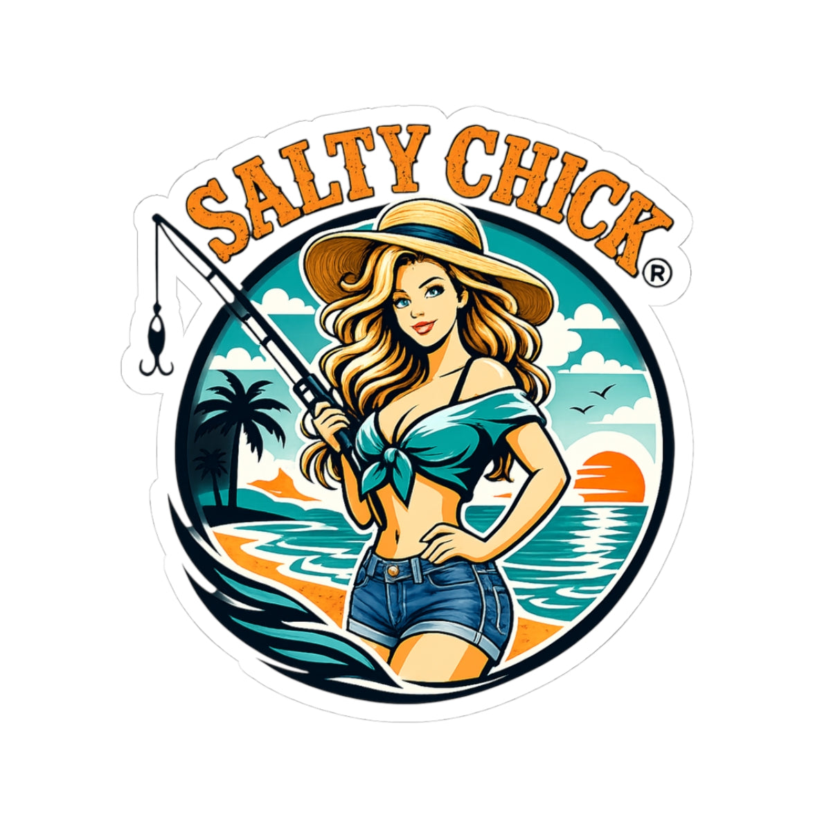 Salty Chick Girly Kiss-Cut Vinyl Sticker