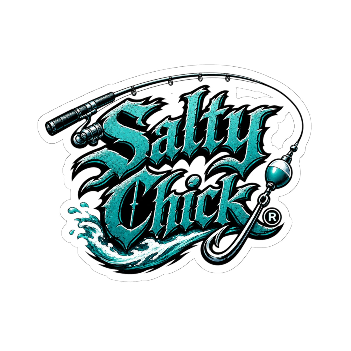 Salty Chick Fishing Logo Kiss-Cut Vinyl Sticker