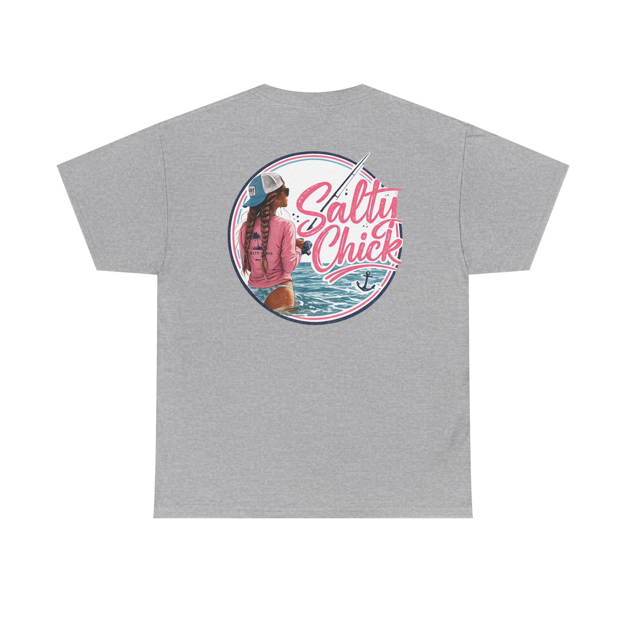 Salty Chick Hooked & Happy Heavy Cotton Tee – Fishing