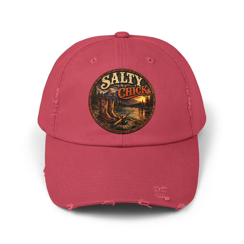 Salty Chick Boots & Rods Distressed Cap – Fishing