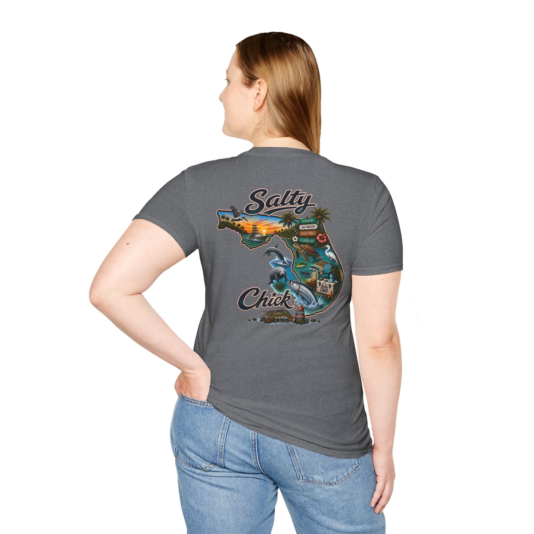 Salty Chick State of Florida Cotton Tee – Coastal Life