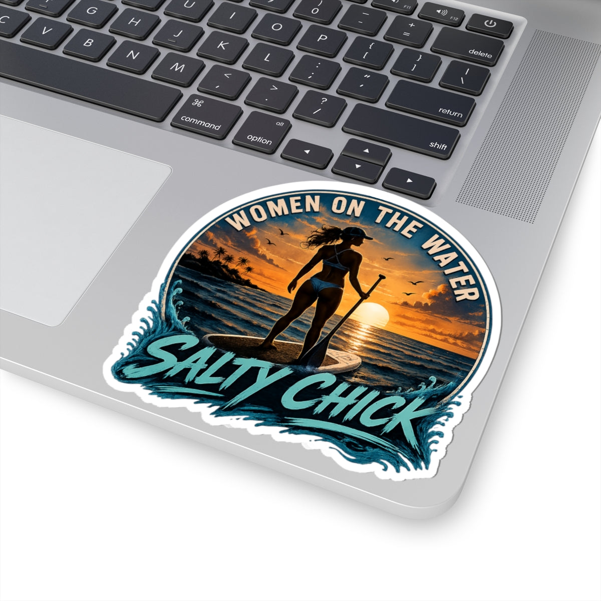 Salty Chick Paddle Boarder Kiss-Cut Vinyl Sticker
