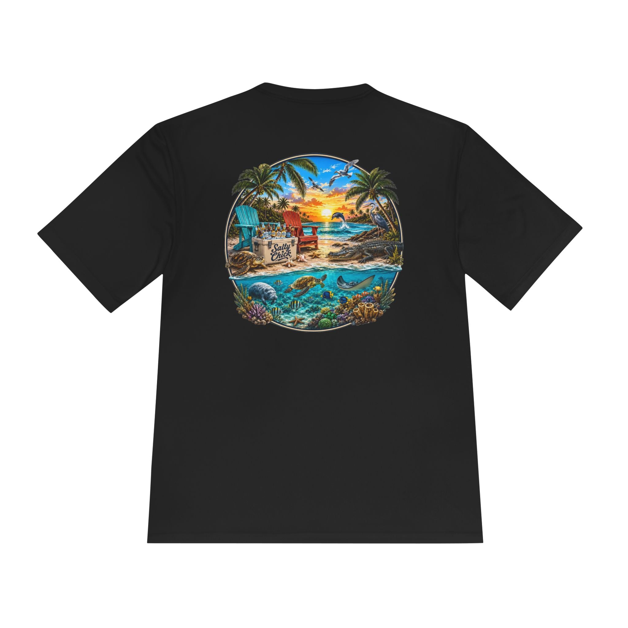 Salty Chick Sea Life Performance Tee – Coastal Life