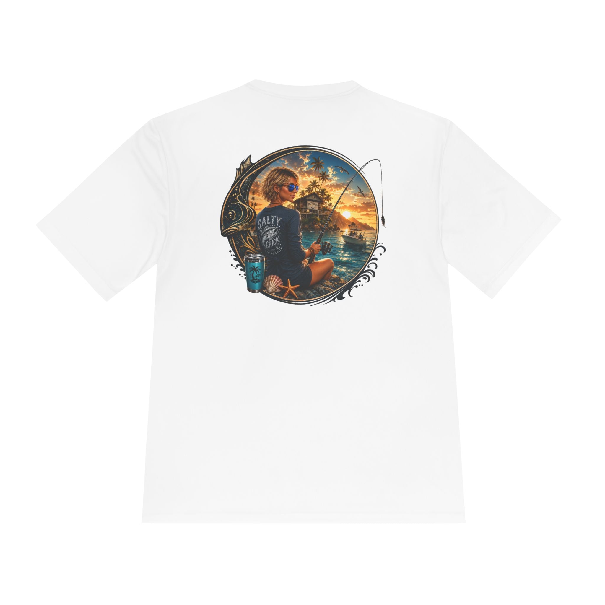 Salty Chick Hooked Moisture Wicking Tee – Fishing