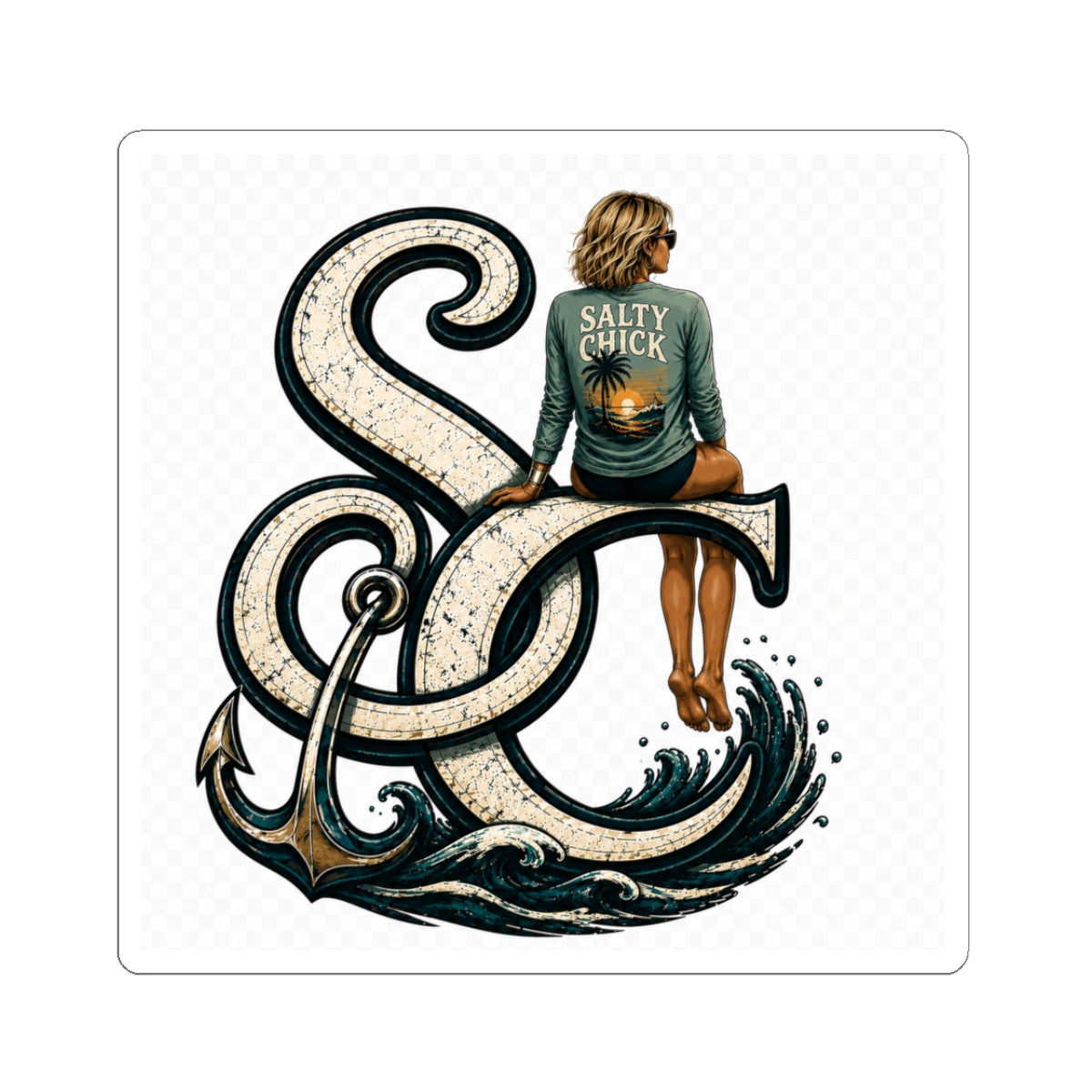 Salty Chick Blonde Kiss-Cut Vinyl Sticker