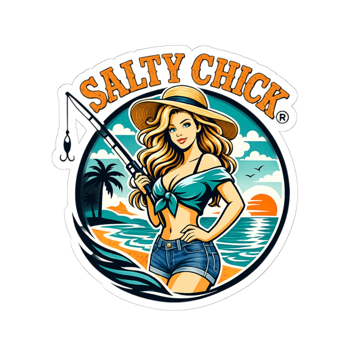 Salty Chick Girly Kiss-Cut Vinyl Sticker 2