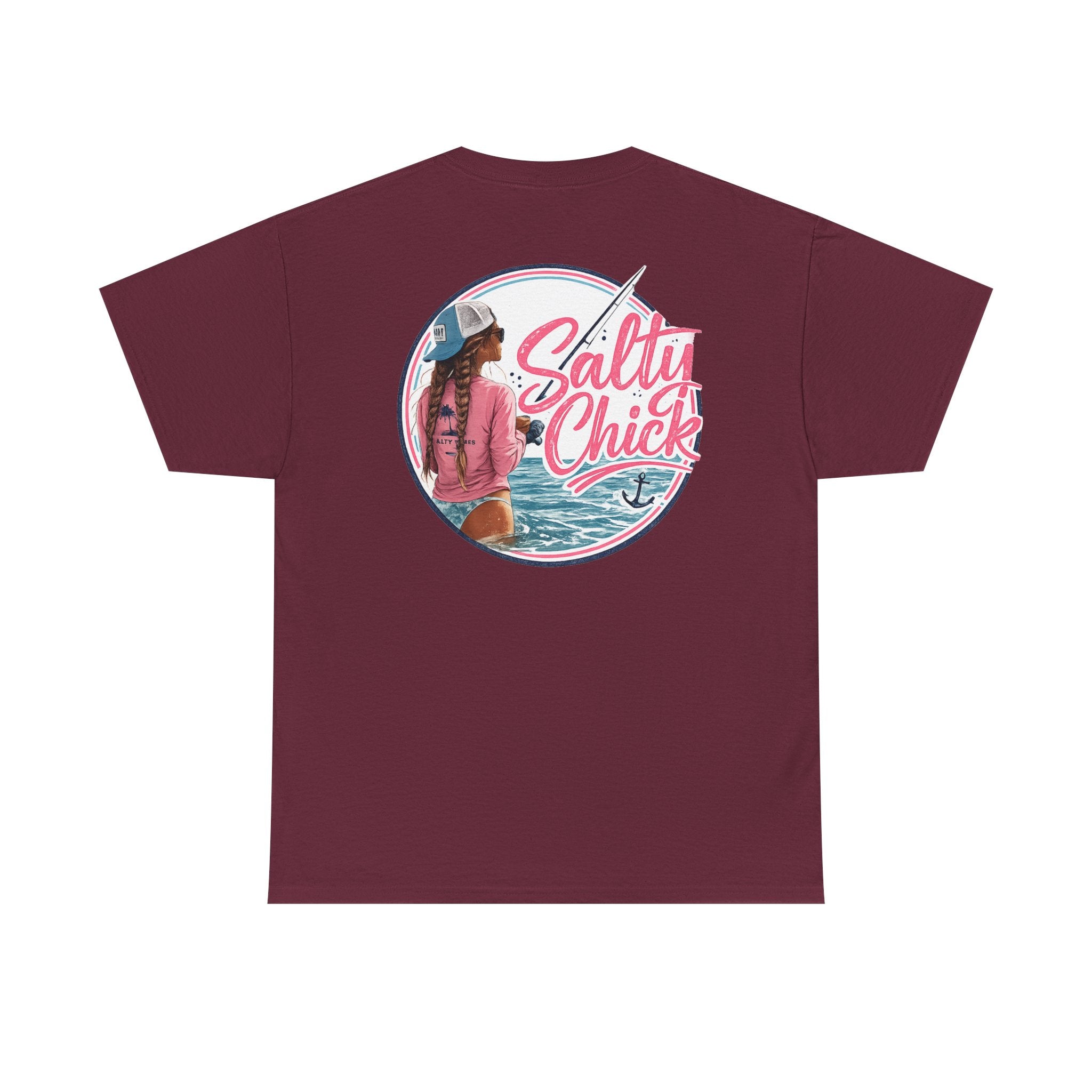 Salty Chick Hooked & Happy Heavy Cotton Tee – Fishing