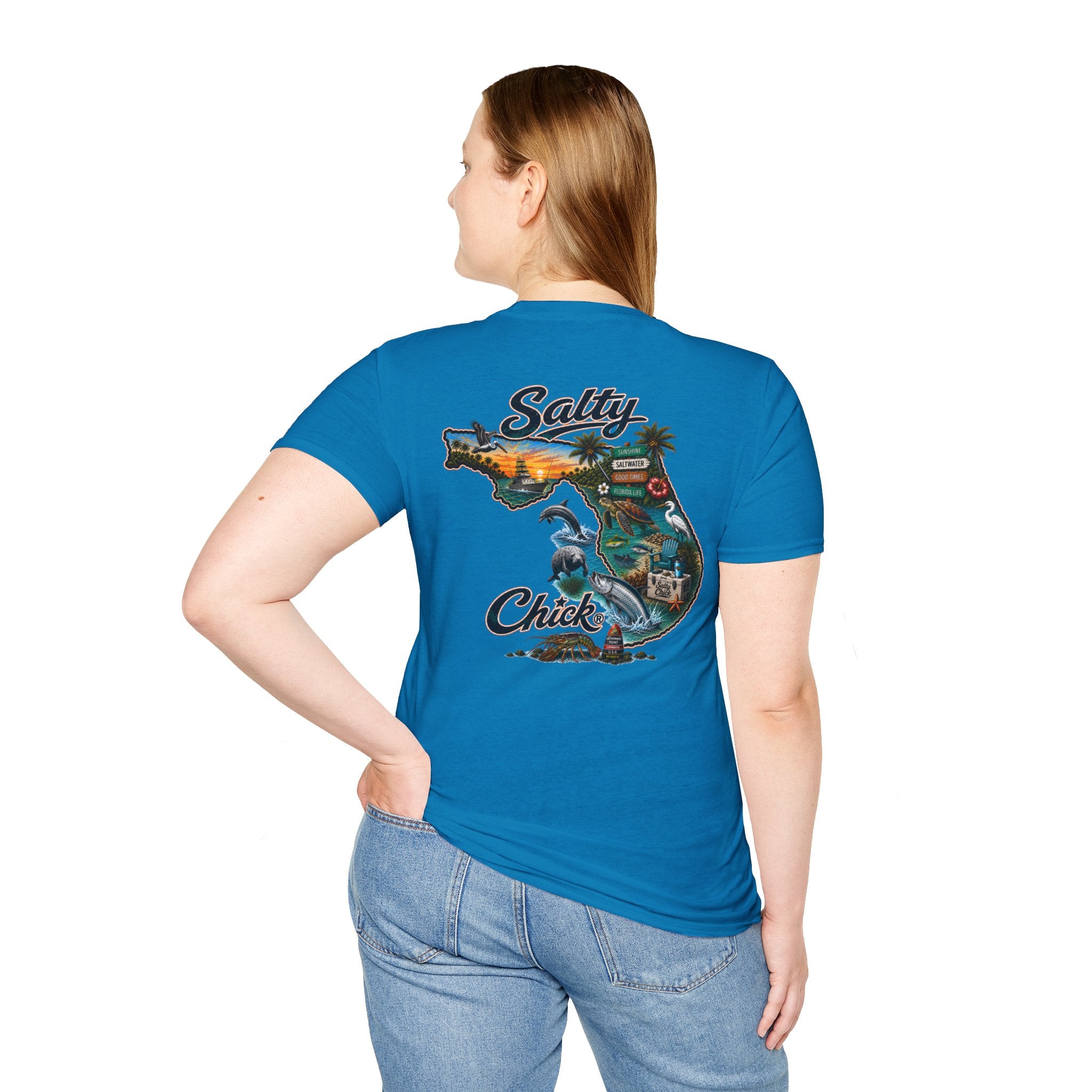 Salty Chick State of Florida Cotton Tee – Coastal Life