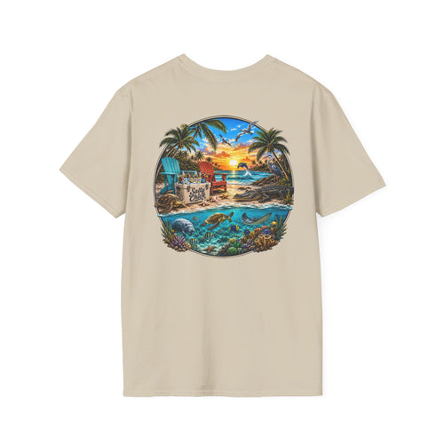 Salty Chick Beach Scene Cotton Tee – Coastal Life
