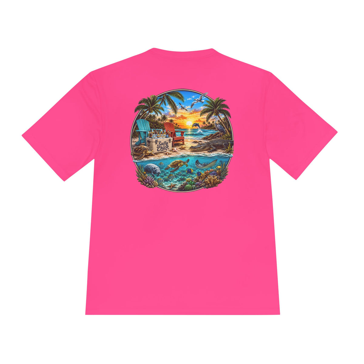 Salty Vibes Tropical Beach Sunset T-Shirt