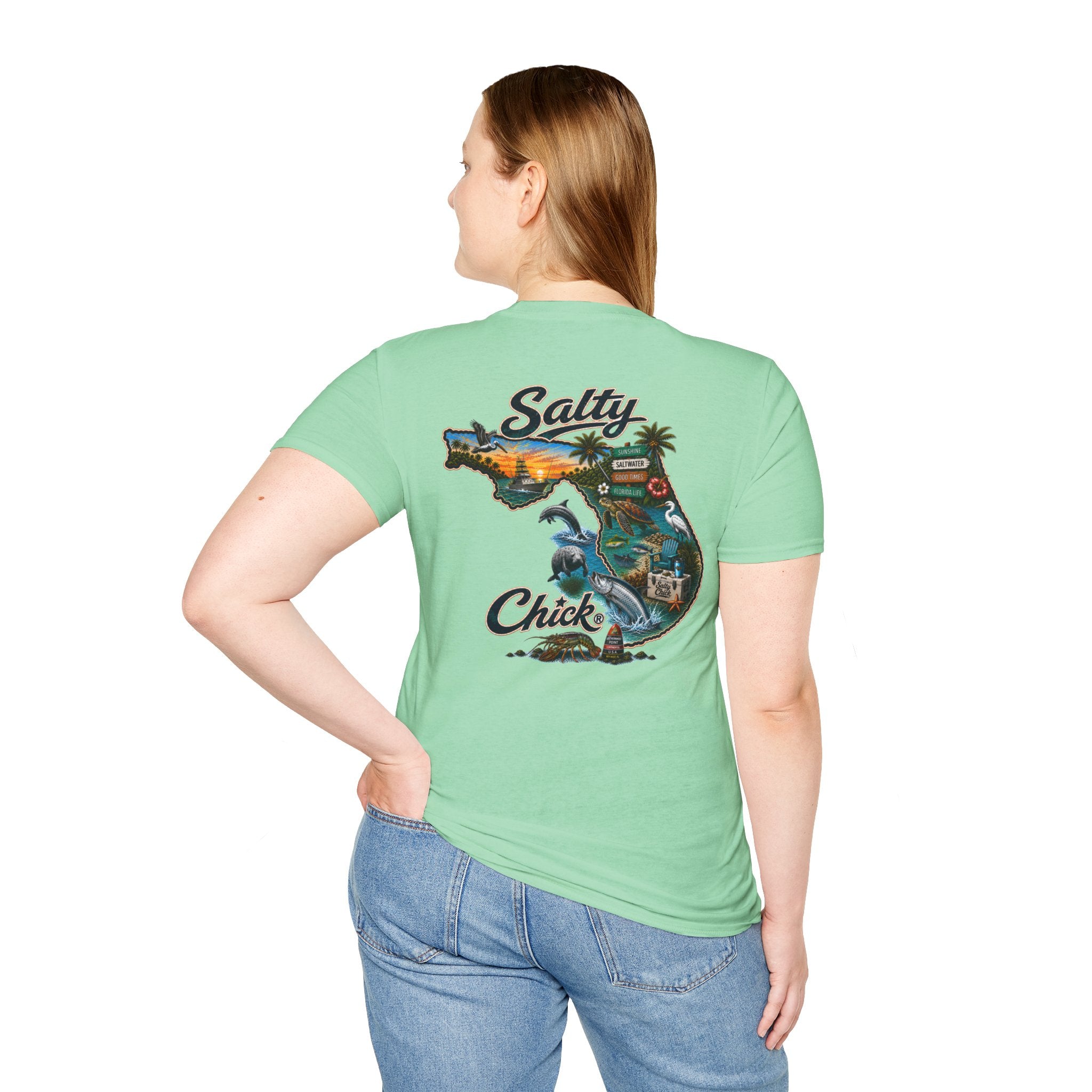 Salty Chick State of Florida Cotton Tee – Coastal Life